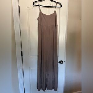 American Eagle Outfitters Soft & Sexy Ribbed Wide Leg jumpsuit in Brown